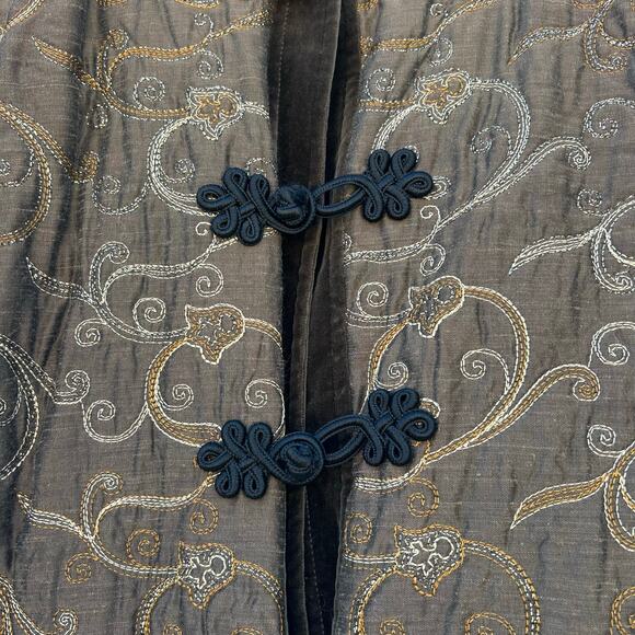 Vintage Ungaro Ter Paris Asian Style Cropped Blanket Cardigan Jacket 40 Cotton 6 - Picture 8 of 8